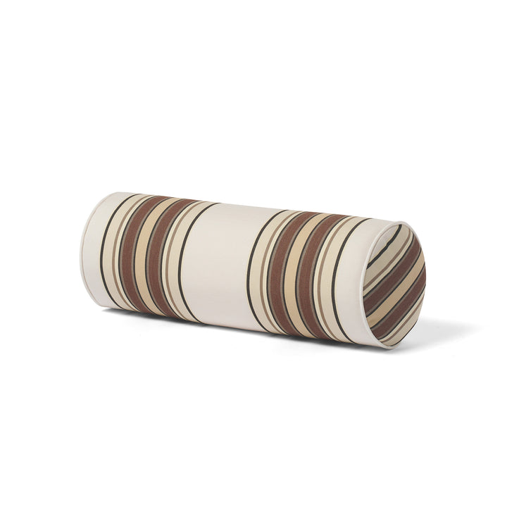 Outdoor Cushion Bolster - 20x55 - Tailored Stripe - Brown