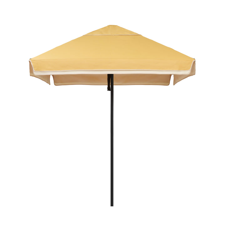 2m Sundial Umbrella - Black - Straight Valance - Harvest/Ecru