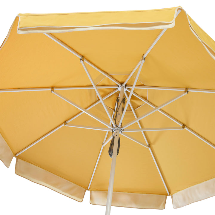 2.8m Sundial Umbrella - White - Straight Valance - Harvest/Ecru