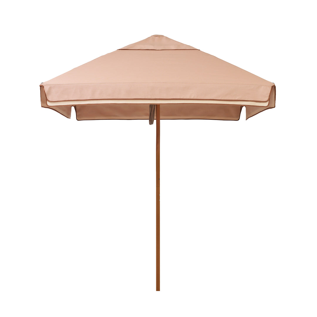 2m Sundial Umbrella - Woodgrain - Straight Valance - Clay/Cava