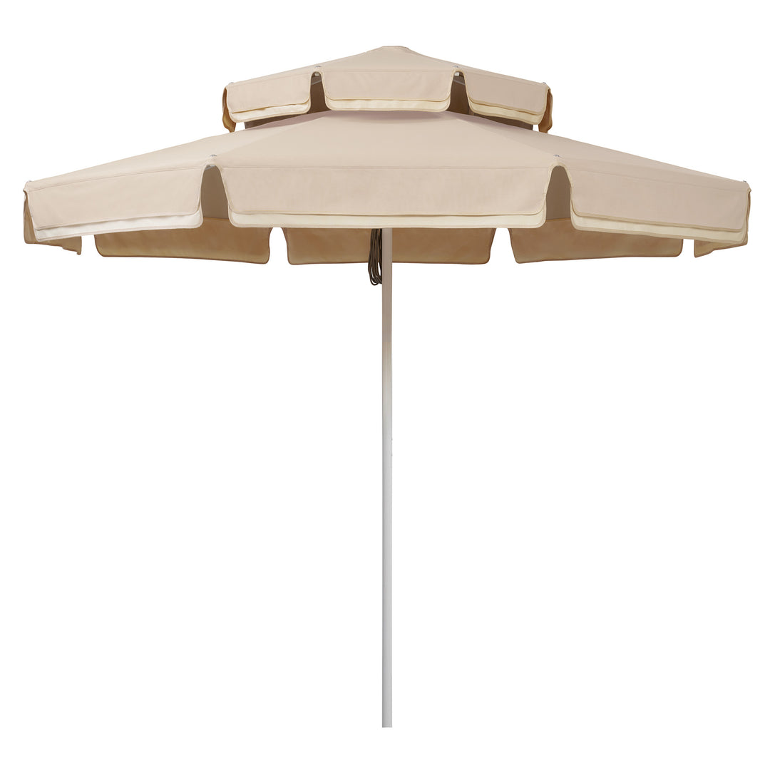 2.8m Double Caspar - Straight Valance - Almond/Ecru
