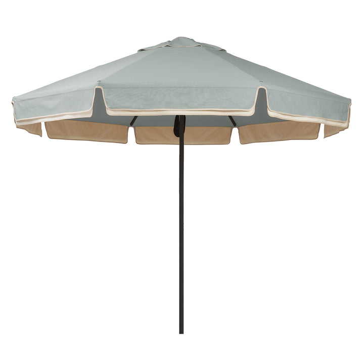 2.8m Sundial Umbrella - Black - Straight Valance - Alpine Green/Ecru