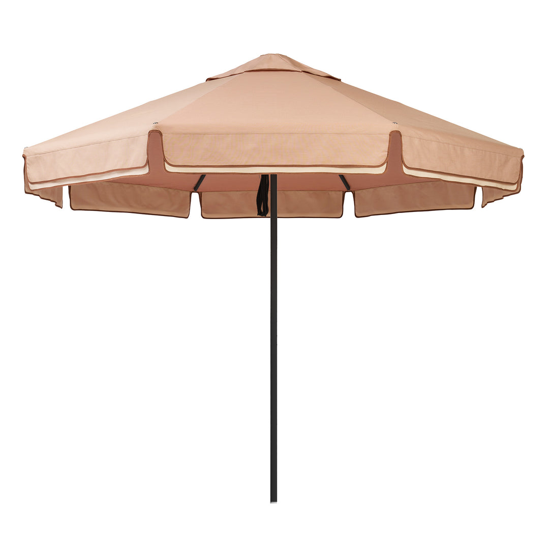 2.8m Sundial Umbrella - Black - Straight Valance - Clay/Cava