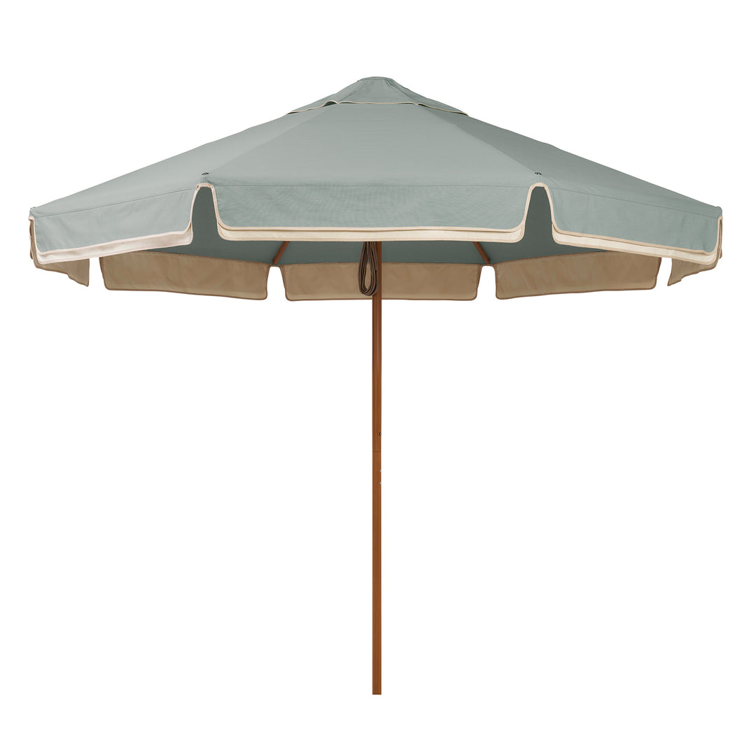 2.8m Sundial Umbrella - Woodgrain - Straight Valance - Alpine Green/Ecru