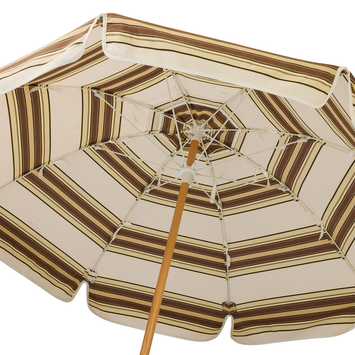Luxury Parasol - Tailored Stripe - Brown