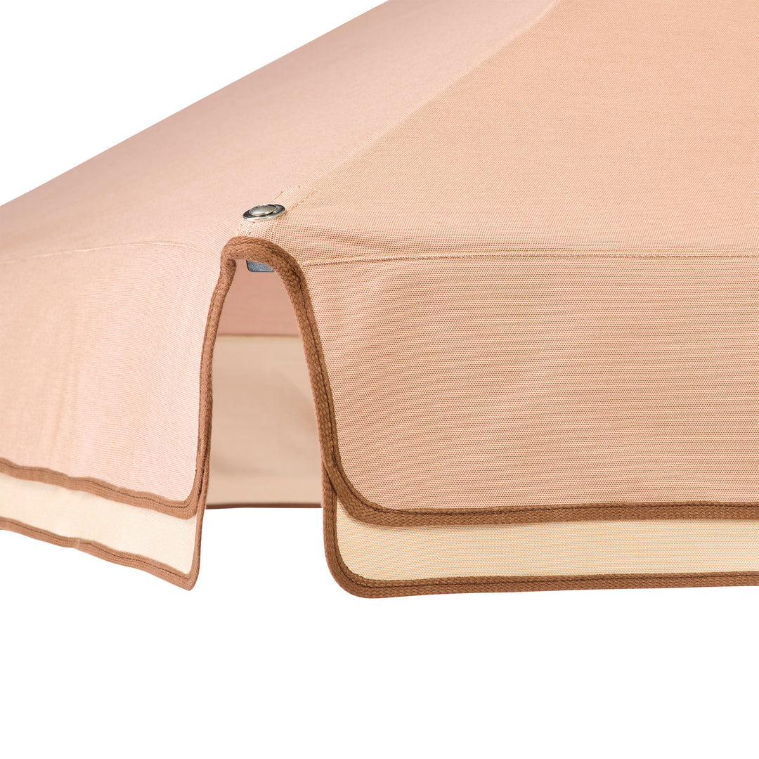 2m Sundial Umbrella - White - Straight Valance - Clay/Cava