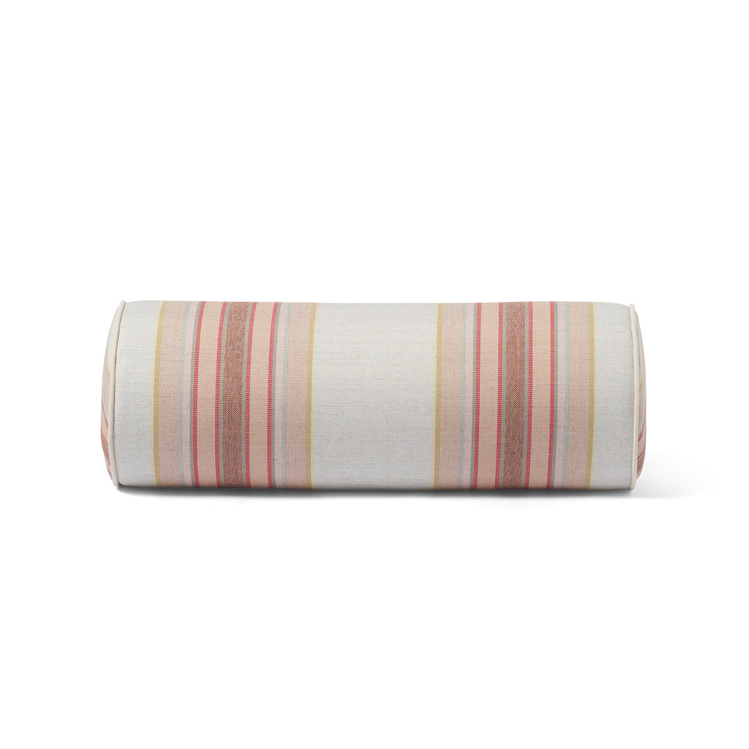 Outdoor Cushion Bolster - 20x55 - Tailored Stripe - Pink/Red
