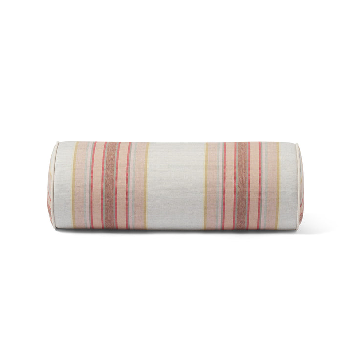 Outdoor Cushion Bolster - 20x55 - Tailored Stripe - Pink/Red