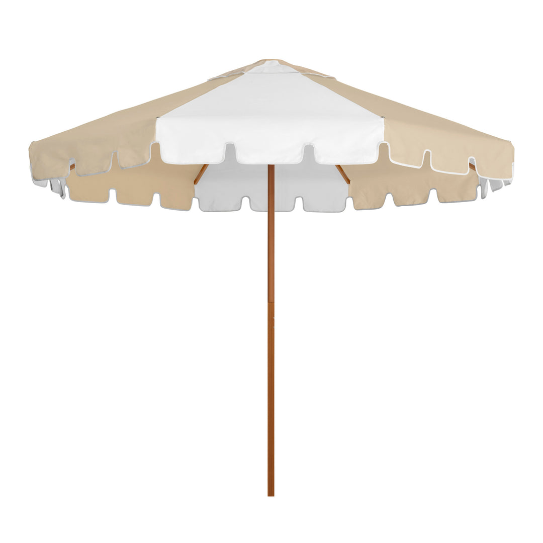 2.8m Sundial+ Umbrella - Keyhole Valance - Linen/Raw