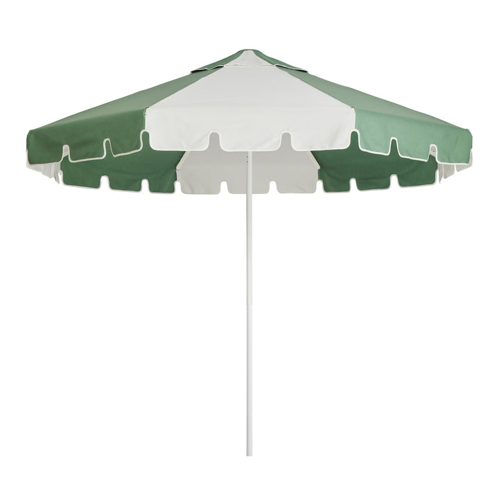 2.8m Sundial Umbrella - White - Keyhole Valance - Sage/White