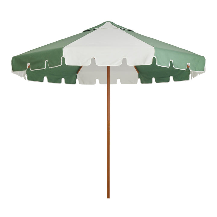 2.8m Sundial Umbrella - Woodgrain - Keyhole Valance - Sage/White