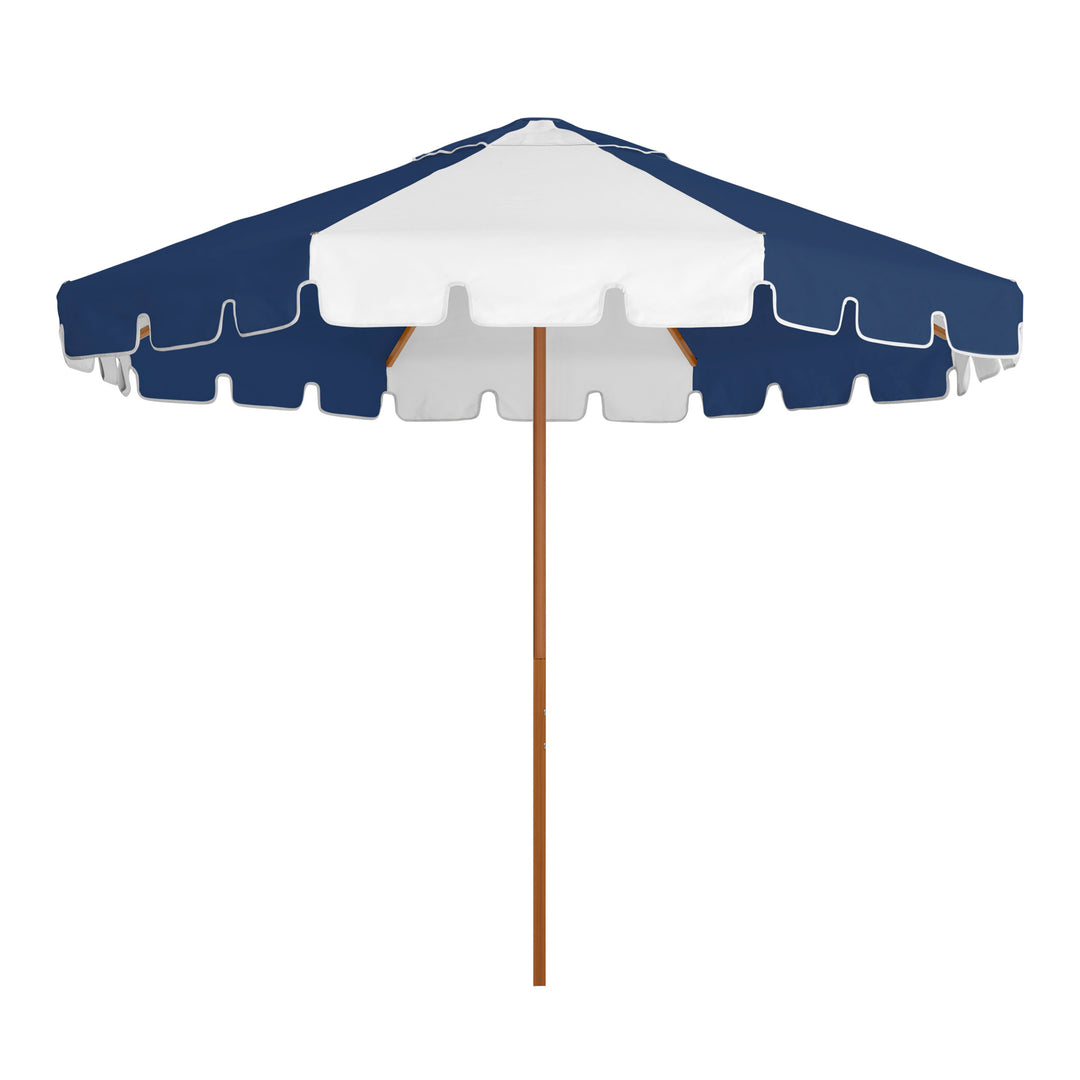 2.8m Sundial+ Umbrella - Keyhole Valance - Steel Blue/White