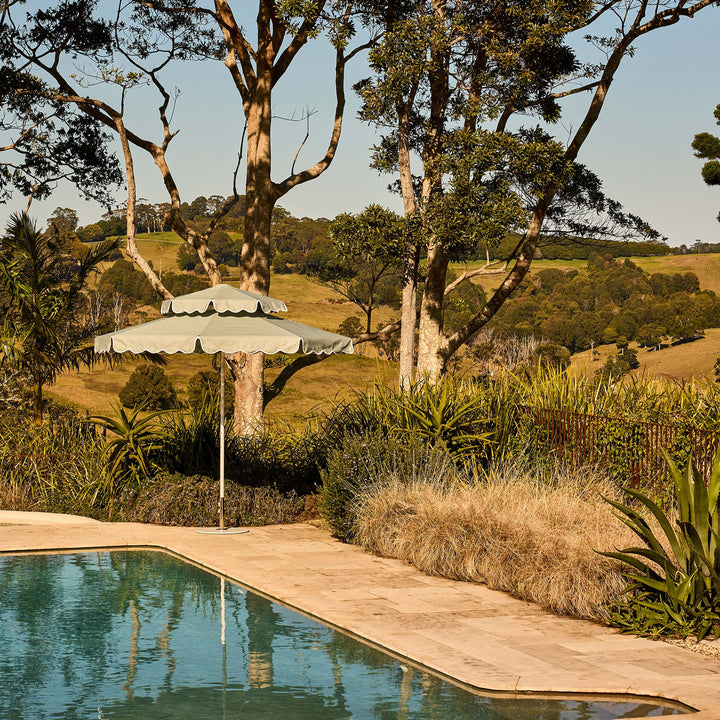 2.8m Double Caspar Umbrella - Scallop Val - Alpine Green