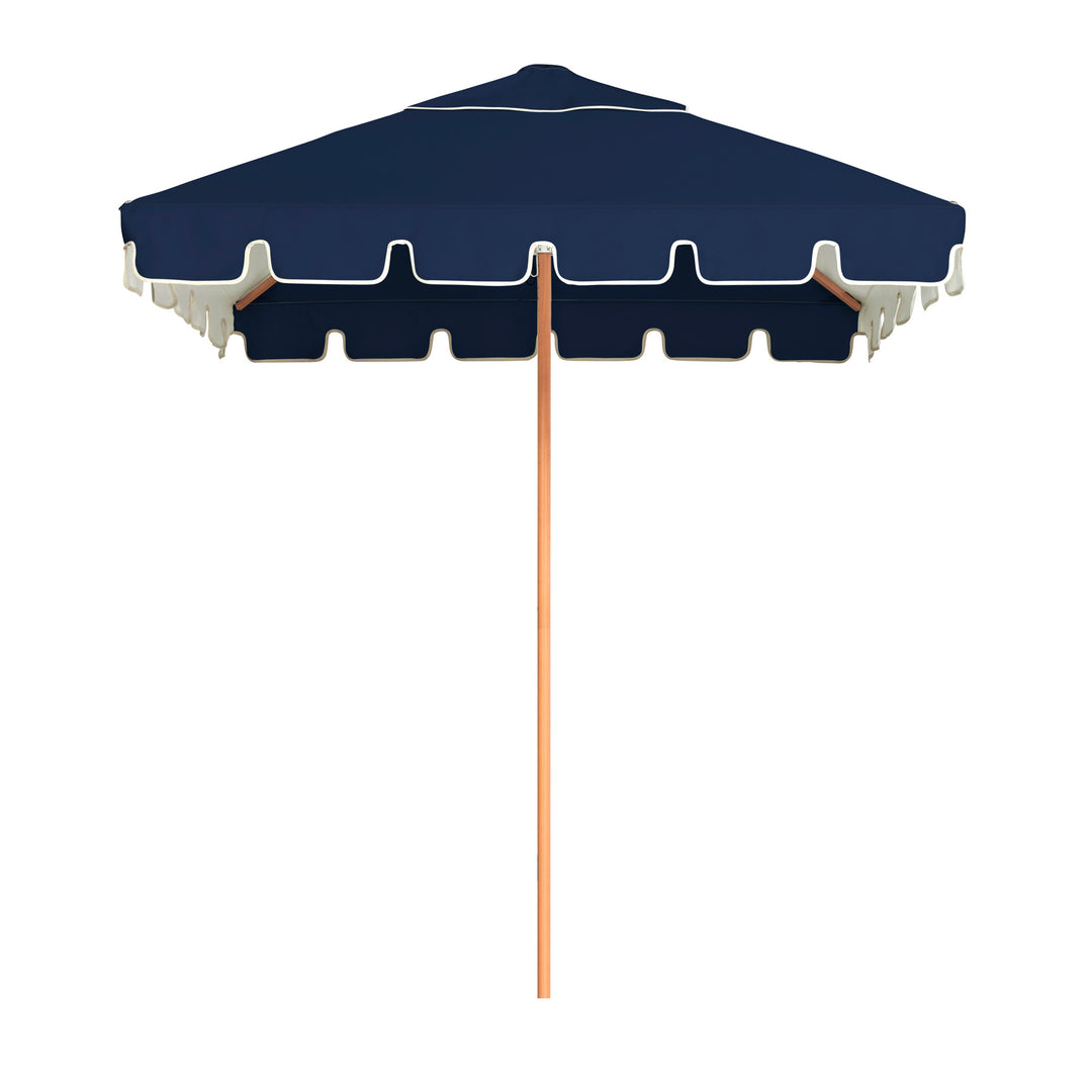 2m Sundial+ Umbrella - Keyhole Valance - Navy/White
