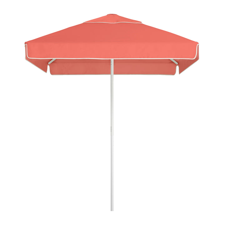2m Sundial Umbrella - White - Straight Valance - Coral