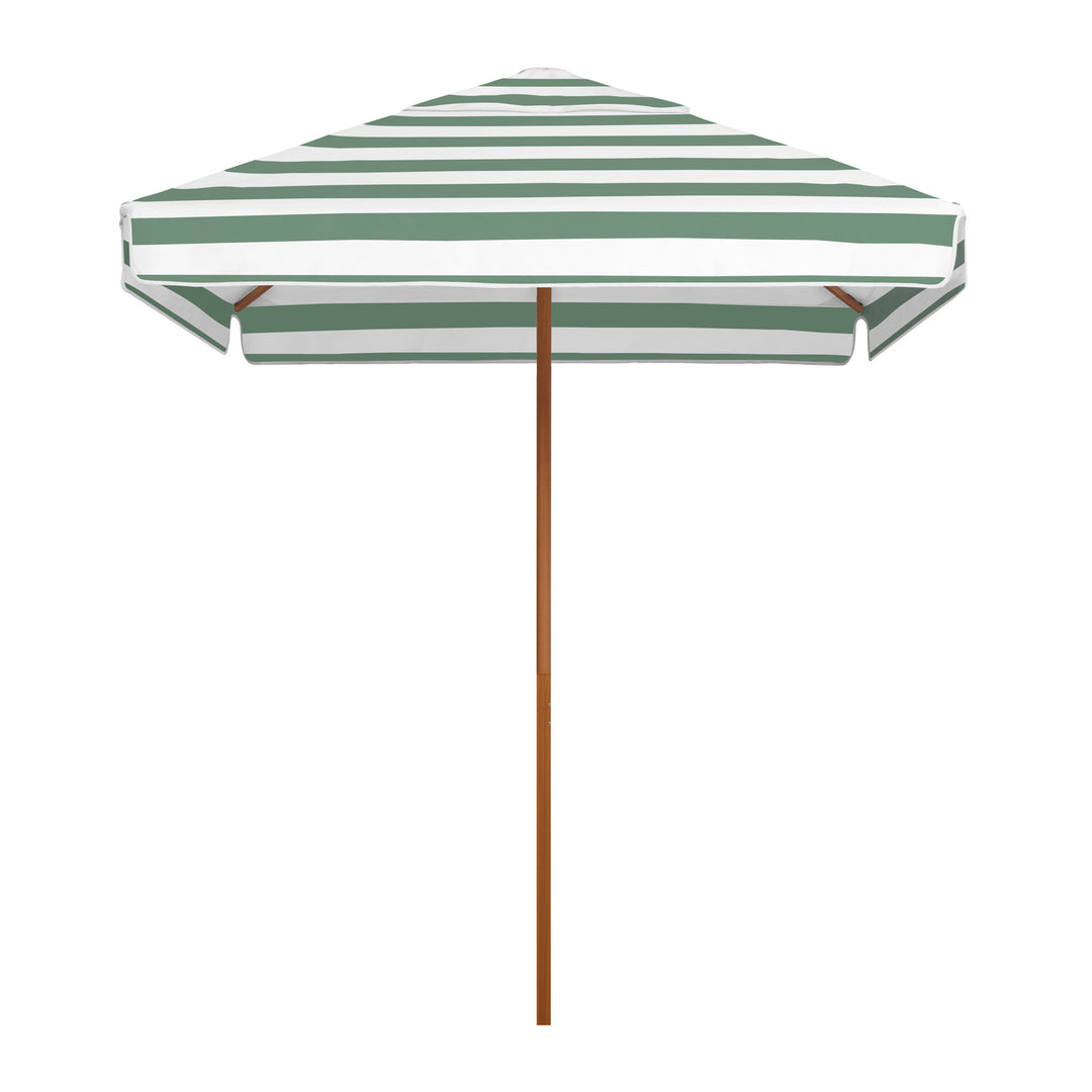 2m Sundial+ Umbrella - Straight Valance - Sage Stripe