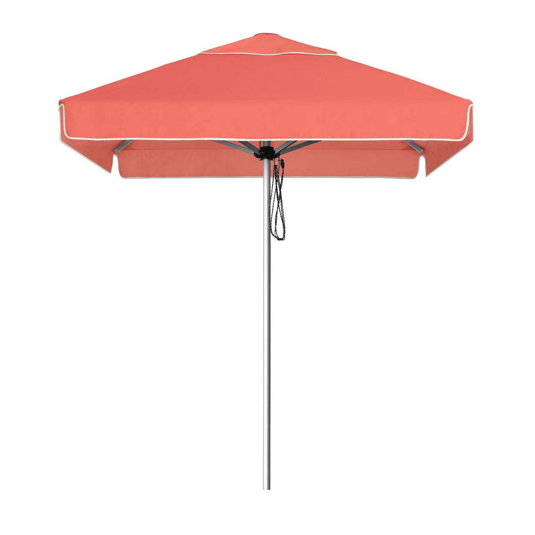 Basil Bangs Go Large Umbrella, a Coral Pink, engineer-certified, wind-rated patio umbrella with a reinforced aluminium frame for commercial and residential use.