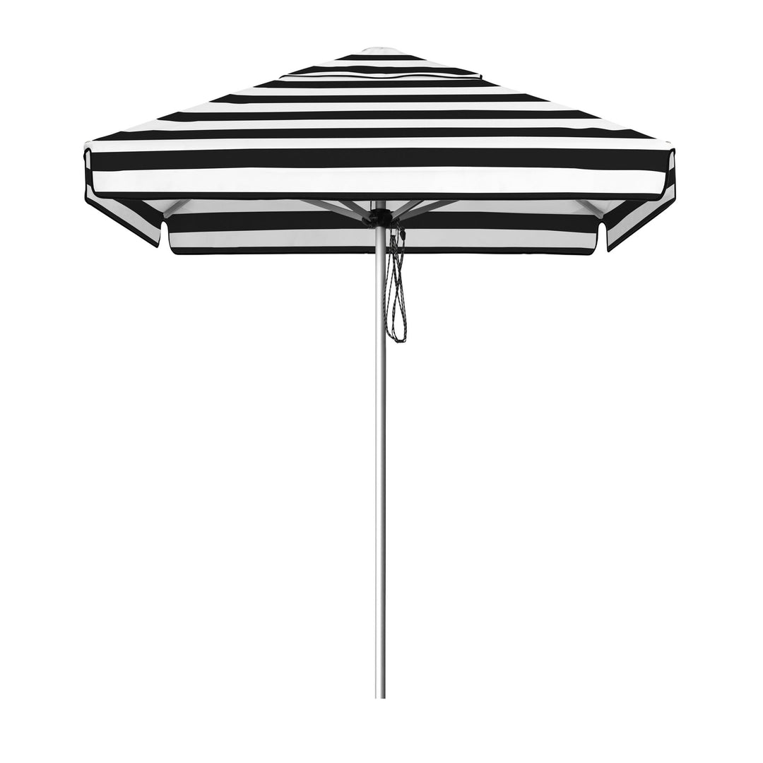 Go Large Umbrella by Basil Bangs, an engineer-certified, wind-rated patio umbrella with a reinforced aluminium frame for residential and commercial use.