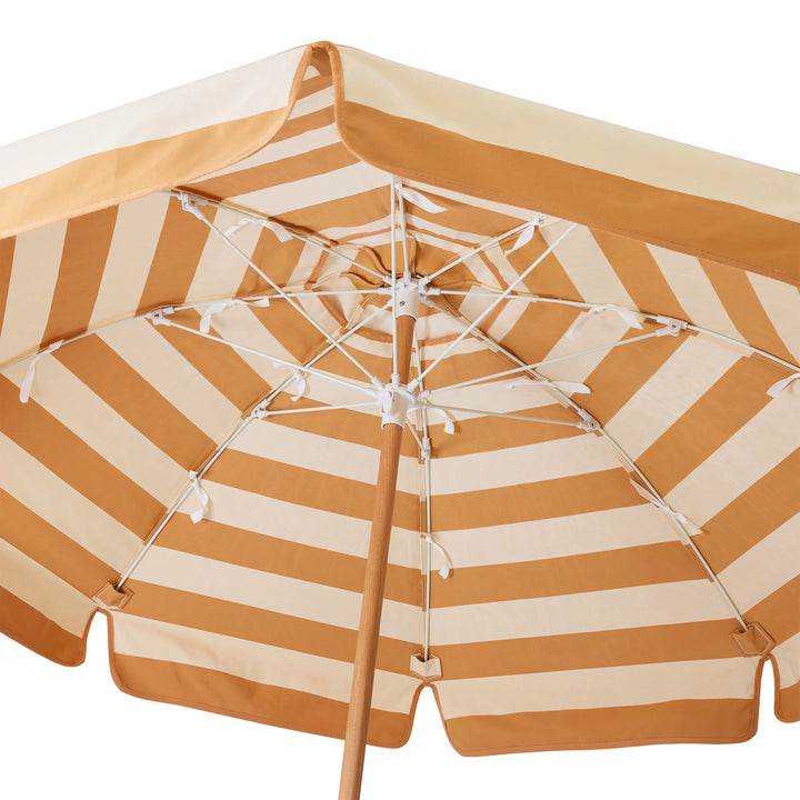 Luxury Parasol - Ochre Stripe