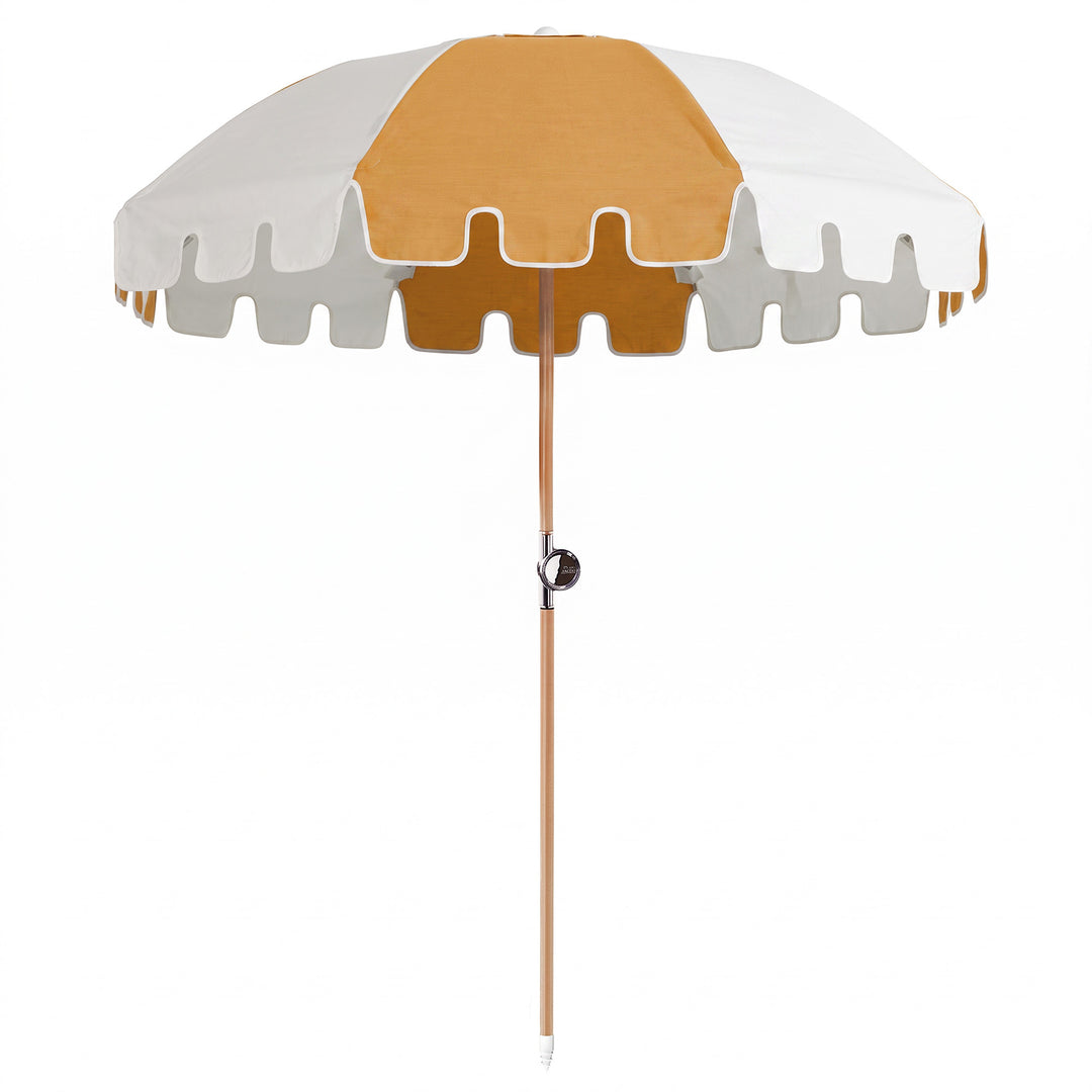 Luxury Parasol - Ochre/White
