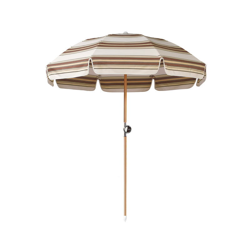 Luxury Parasol - Tailored Stripe - Brown