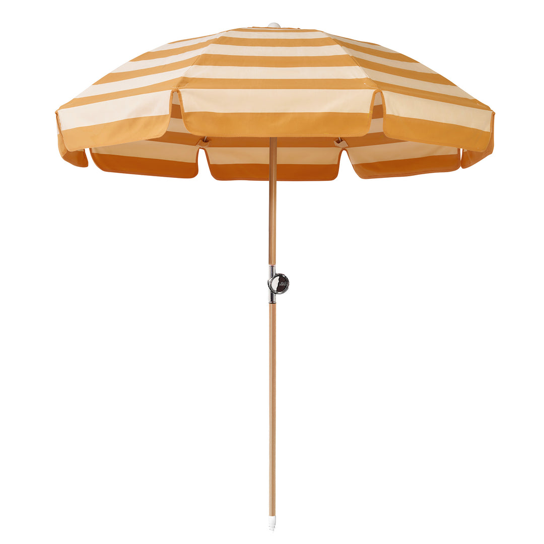 Luxury Parasol - Ochre Stripe