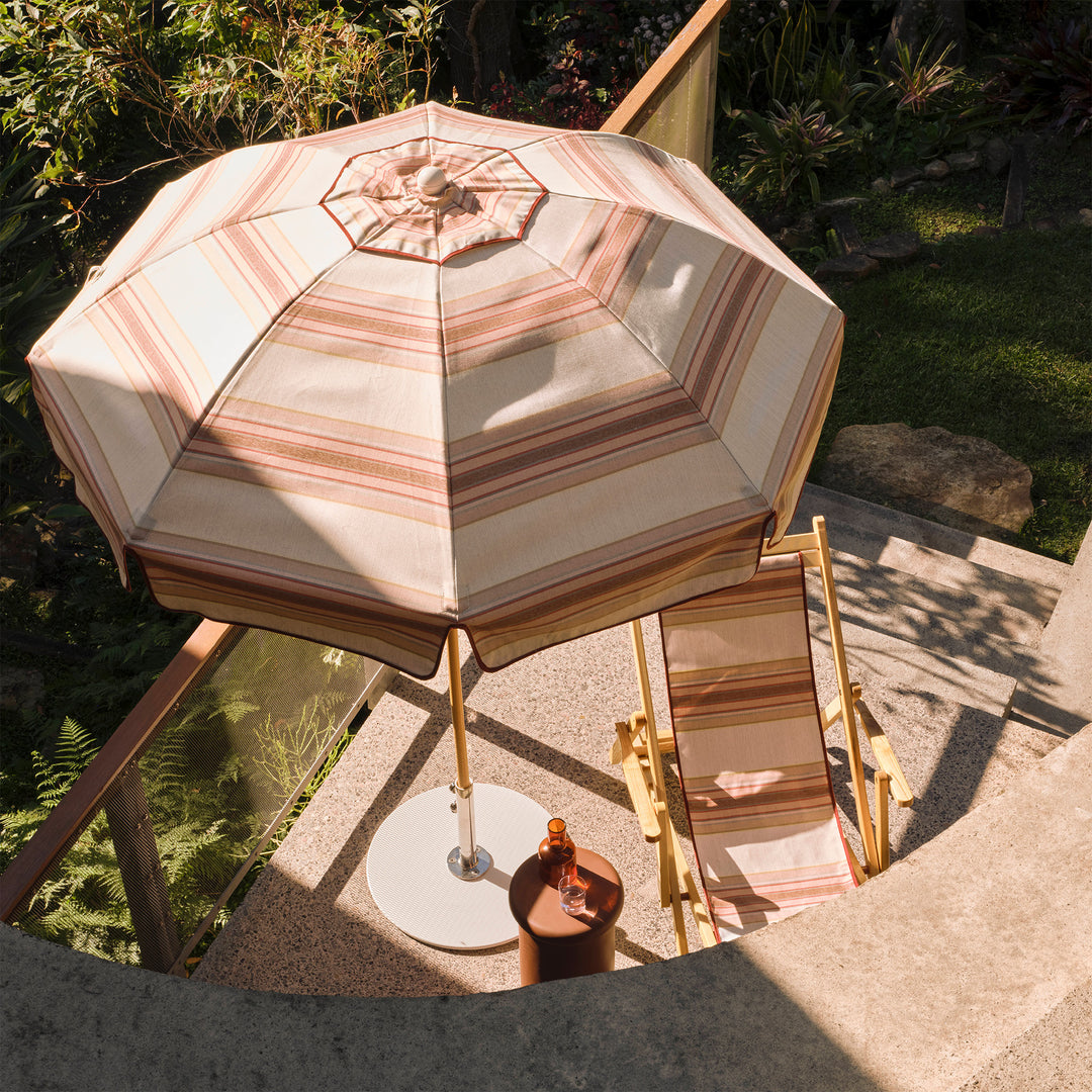 Luxury Parasol - Tailored Stripe - Pink/Red