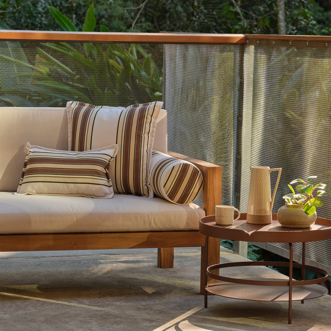 Outdoor Cushion (Cover) - 30x50 - Tailored Stripe - Brown