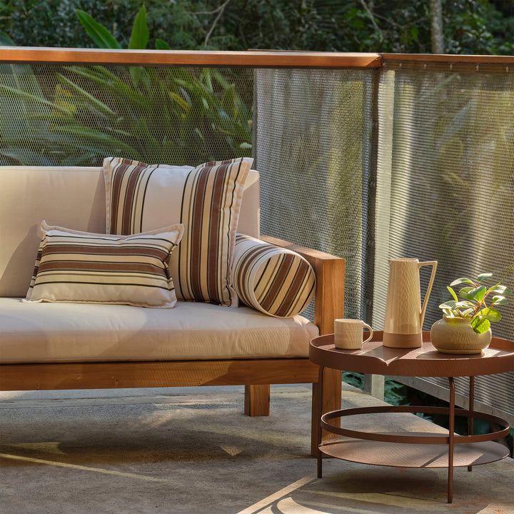 Outdoor Cushion (Cover) - 30x50 - Tailored Stripe - Brown