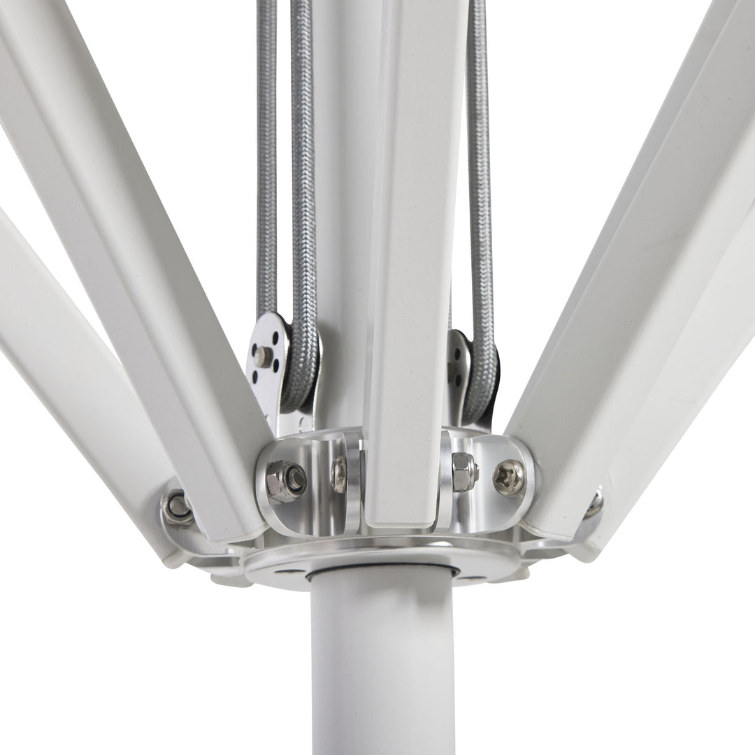 2.8m Sundial Umbrella - White - Scallop Valance - Alpine Green