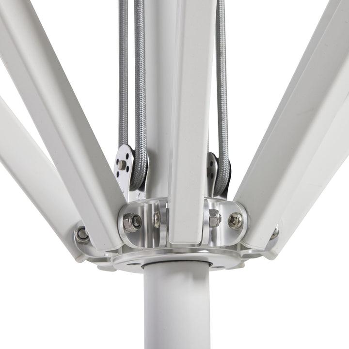 2.8m Sundial Umbrella - White - Scallop Valance - Alpine Green