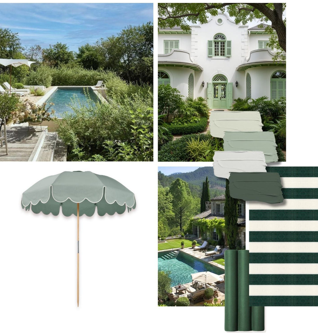 Basil Bangs heritage green moodboard