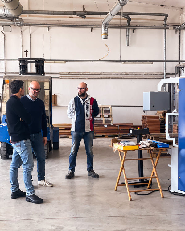 Basil bangs behind the scenes factory tour italy italian made products commercial umbrella bespoke fabric