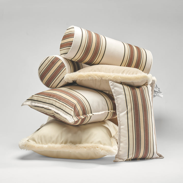 Outdoor Cushion (Cover) - 30x50 - Tailored Stripe - Brown
