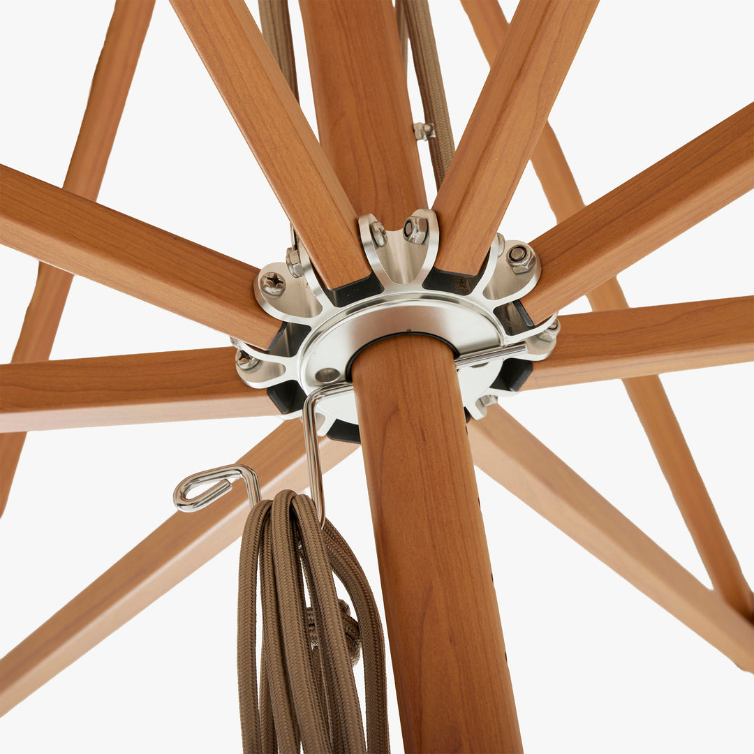 2m Sundial Umbrella - Woodgrain - Straight Valance - Cava