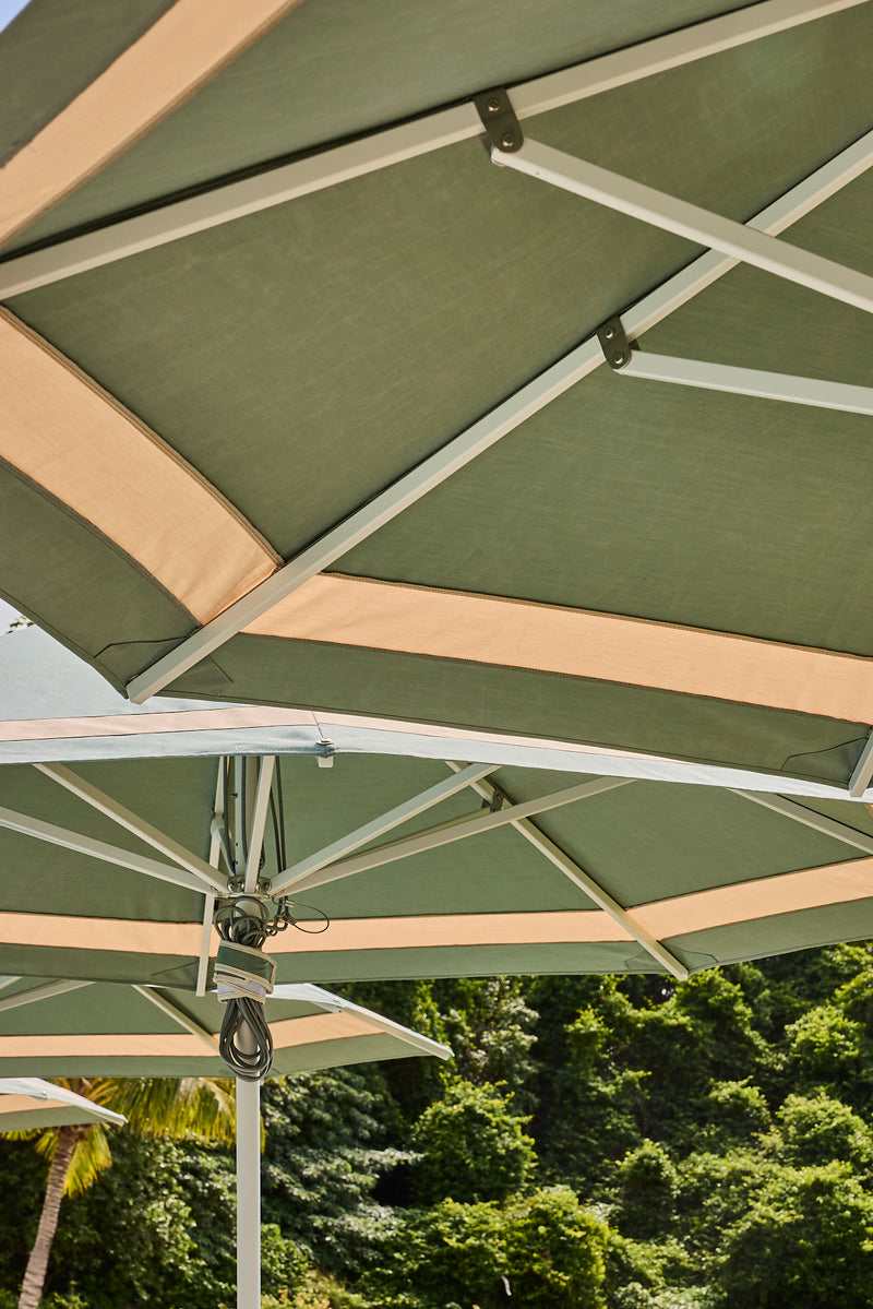 Basil Bangs commercial umbrella 2.8 sundial umbrella the sundays hamilton island