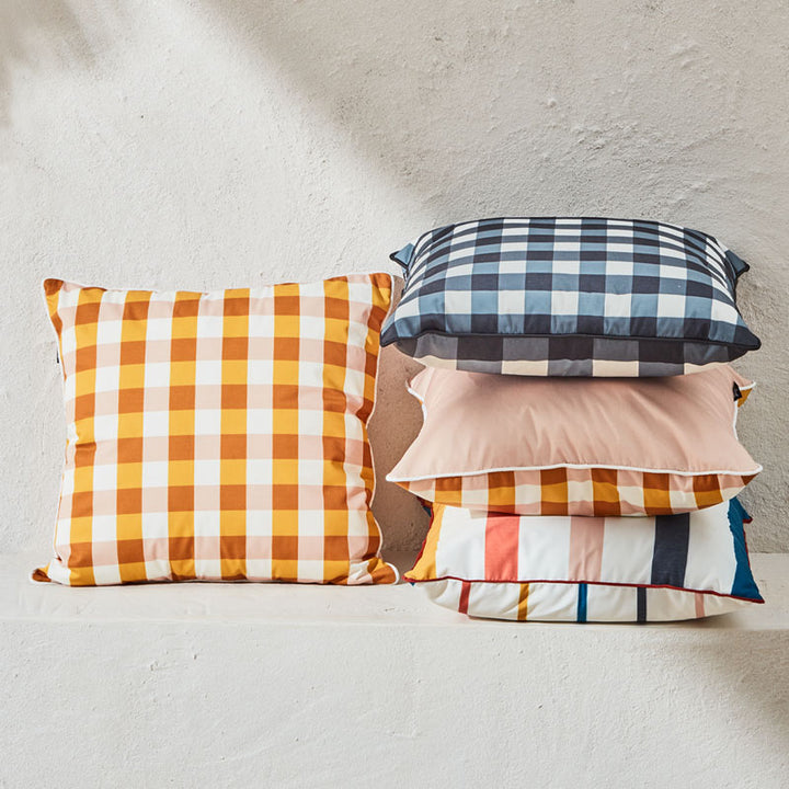 Outdoor Cushion (cover) - 50x50 - Gingham Butterscotch
