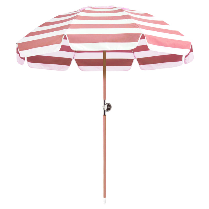Luxury Beach Umbrella - Coral Stripe