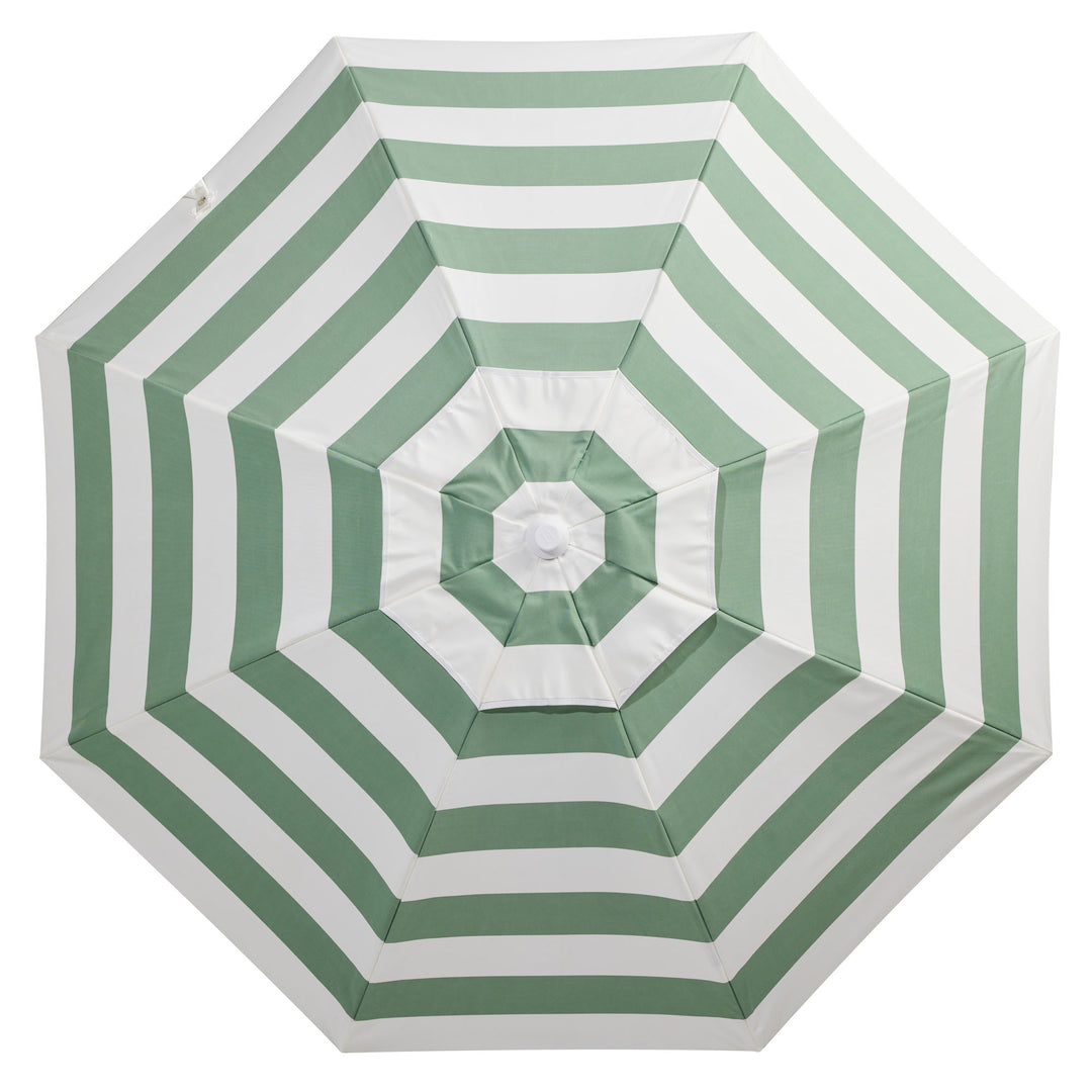 Luxury Beach Umbrella - Sage Stripe